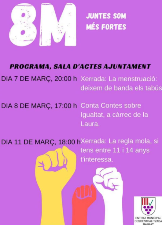 cartell informatiu activitats 8M